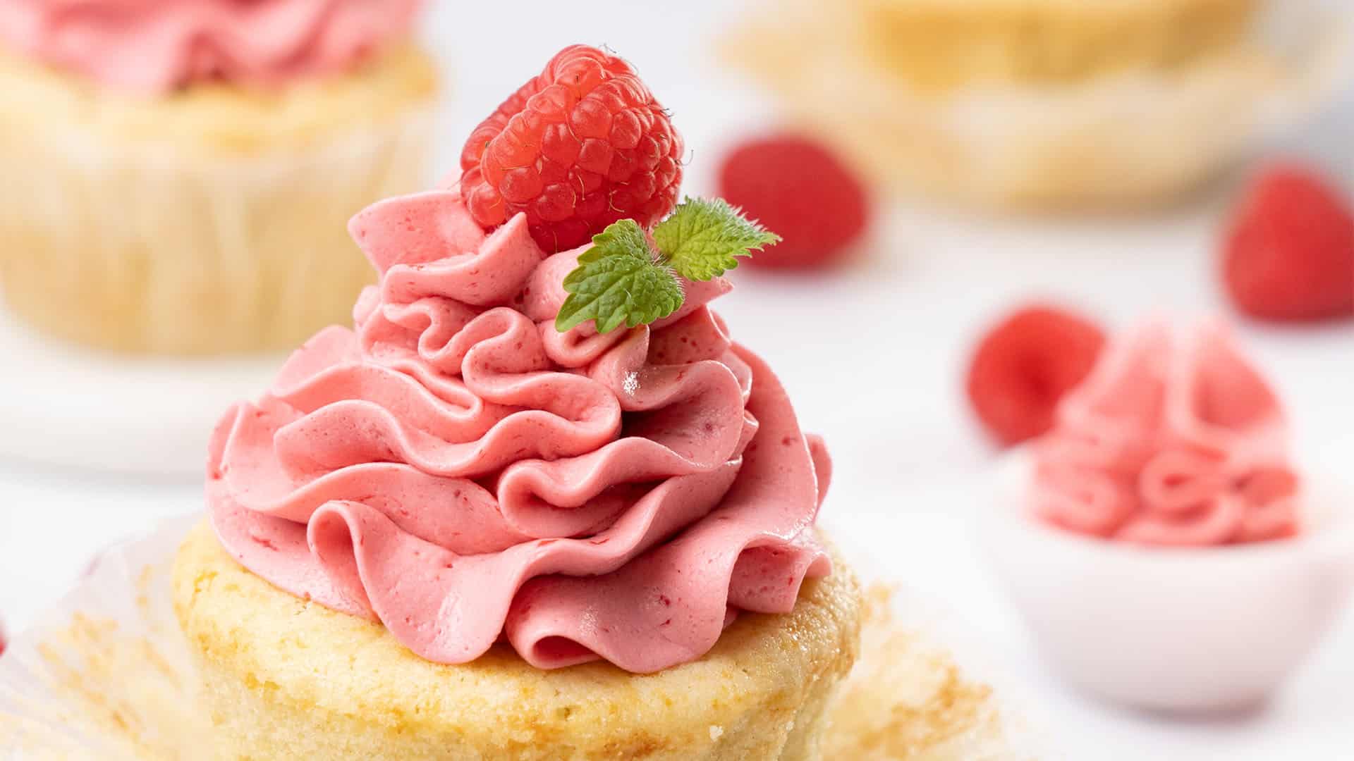 Raspberry cupcake.