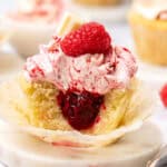 Raspberry white chocolate cupcake.