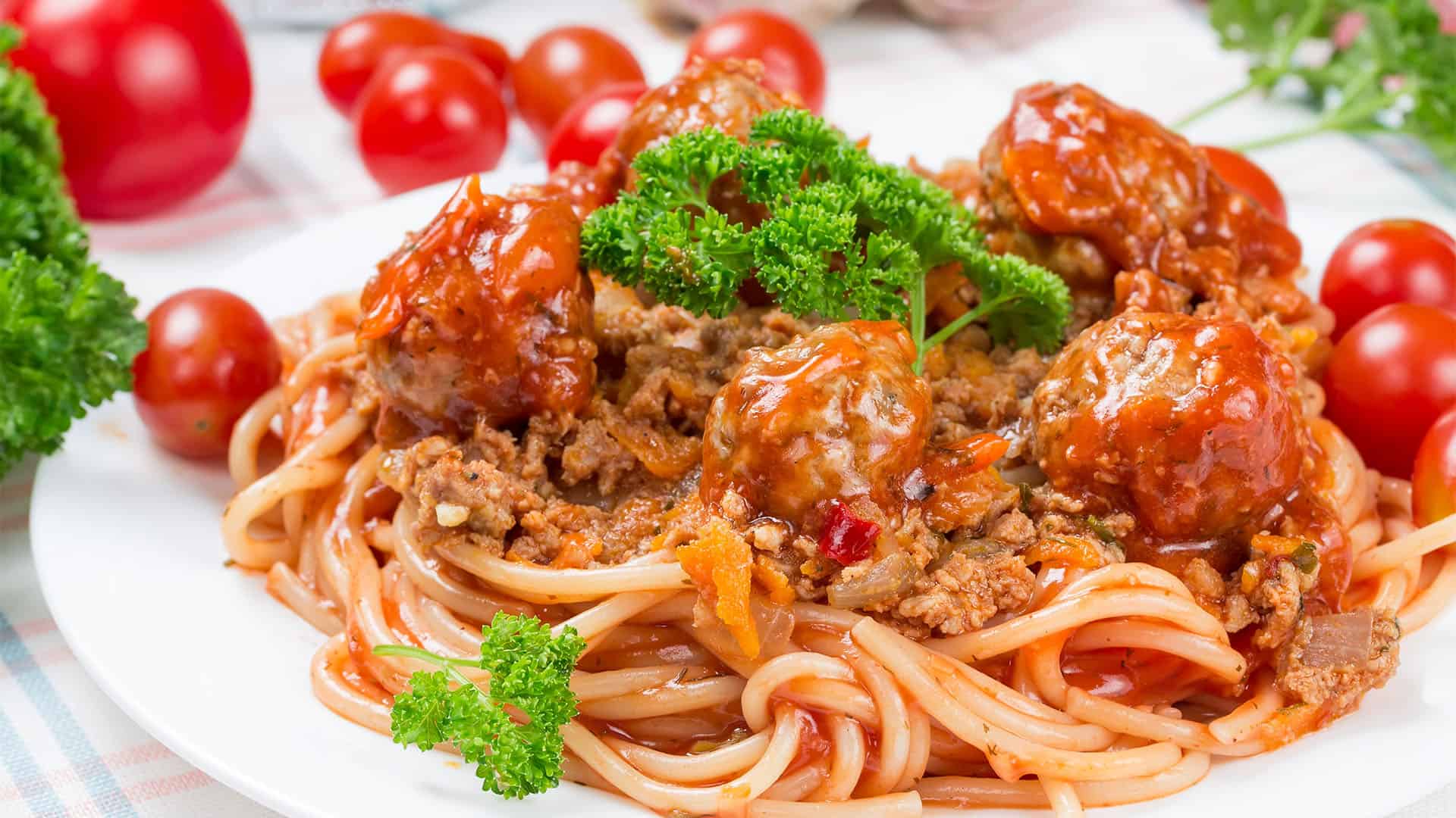 spaghetti meatball pasta.