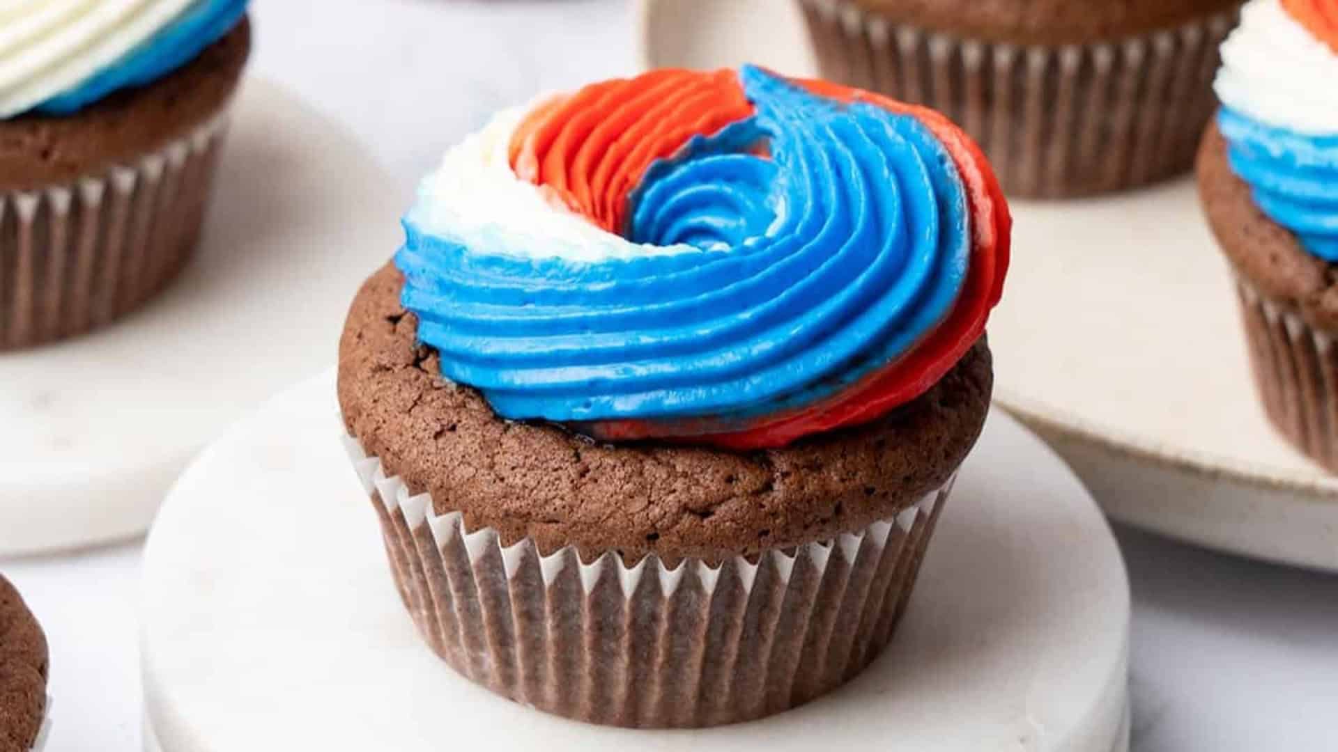4th of July Brownie with cream cheese frosting