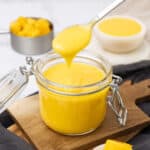 Mango Curd in a jar.