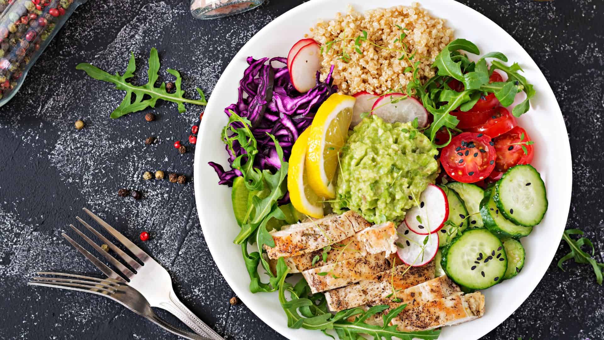 gourmet quinoa salad.