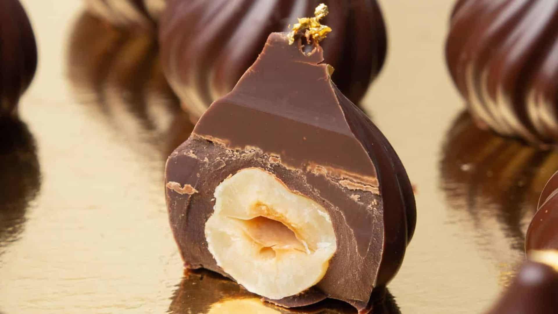 Chocolate Bonbon with Hazelnut.