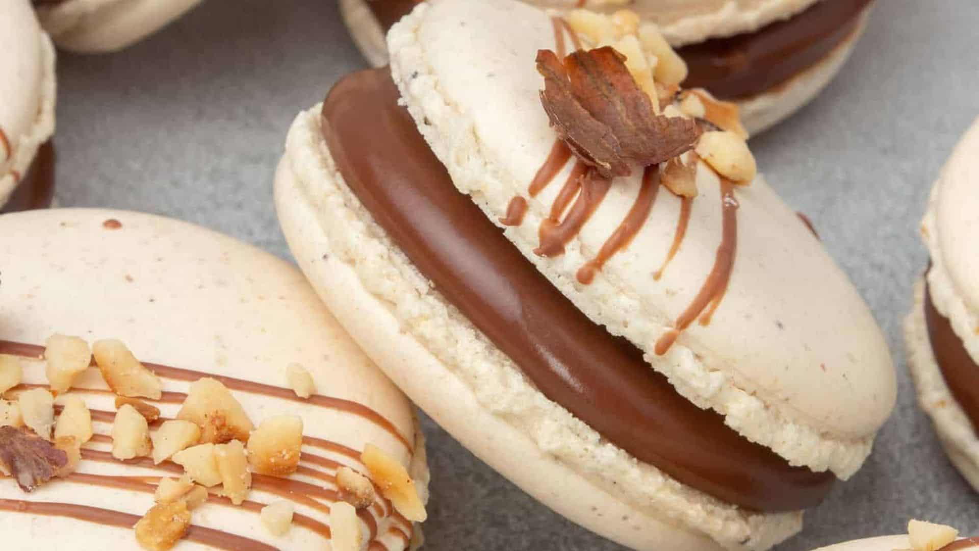 Chocolate Hazelnut Macarons.