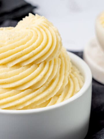 Pastry Cream in a ramekin.