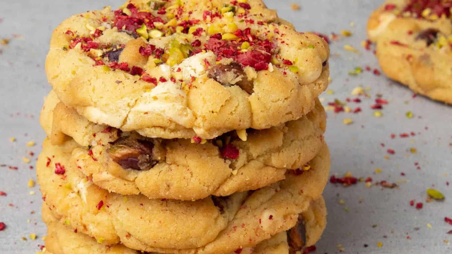 Raspberry Pistachio Cookies.
