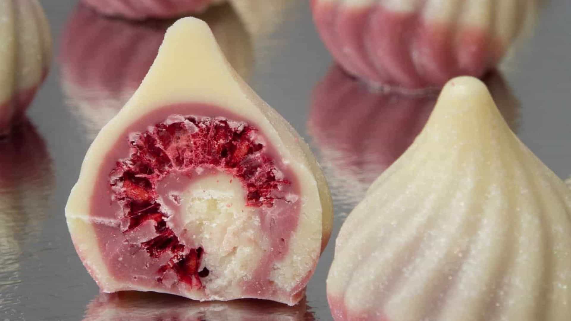 Raspberry Ruby Chocolate Bonbon.