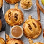 Apple Hand Pies on a baking sheet.