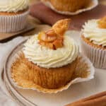 apple pie cupcakes on a cutting board.