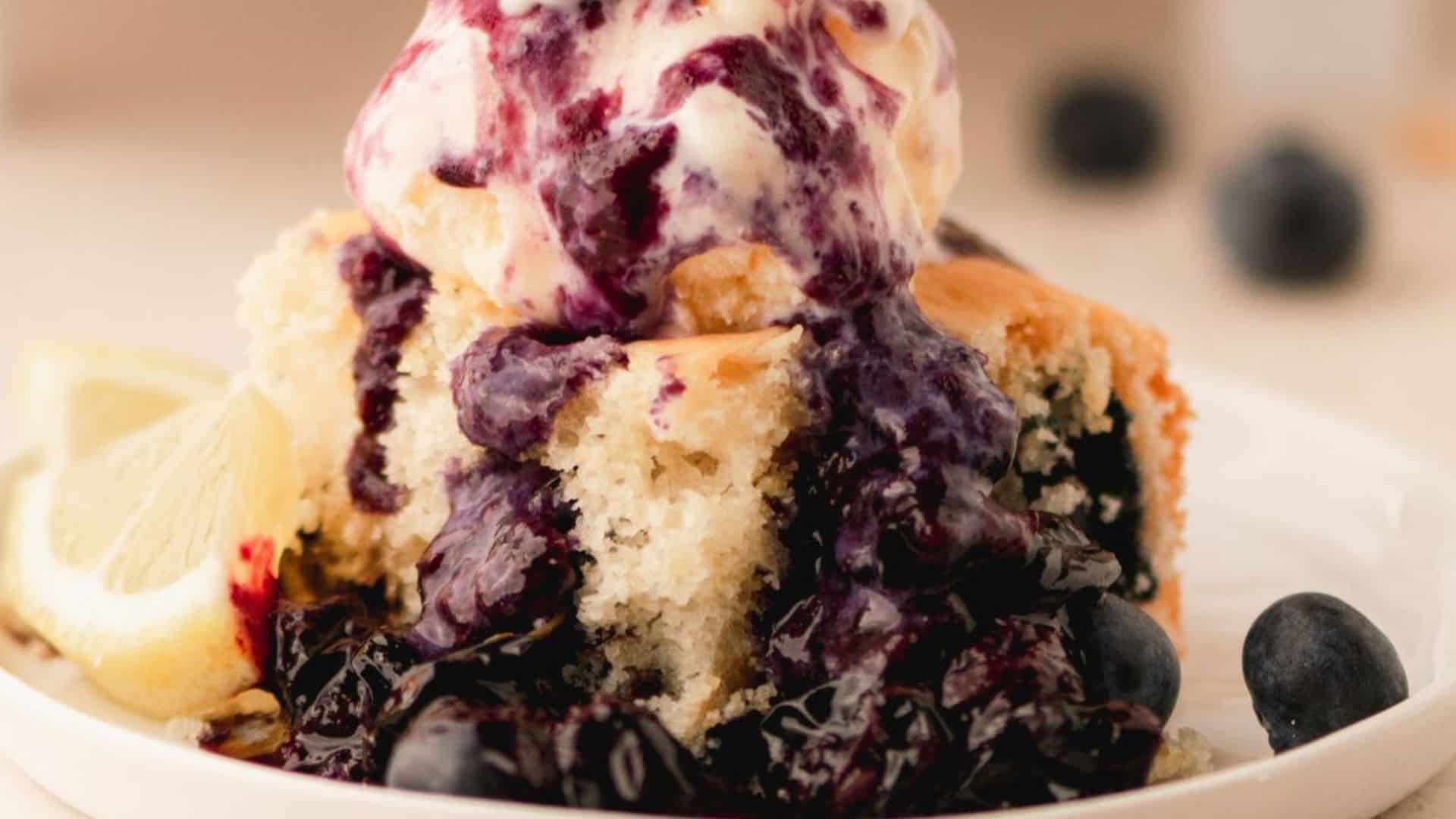 Buttermilk Cake with Blueberries.