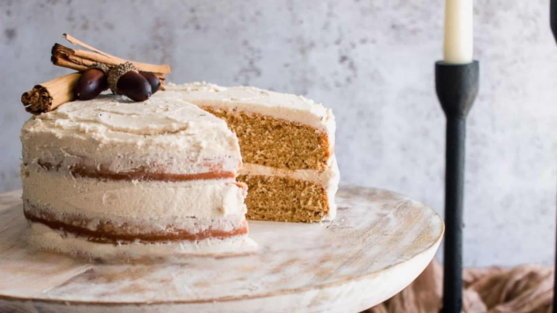 Chai Cake with Vanilla Buttercream Frosting.
