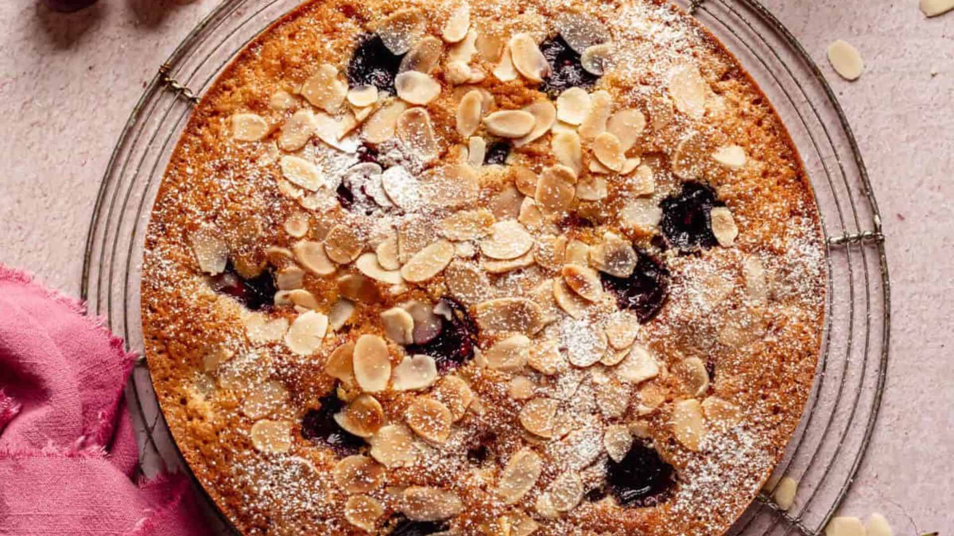Cherry Almond Polenta Cake.