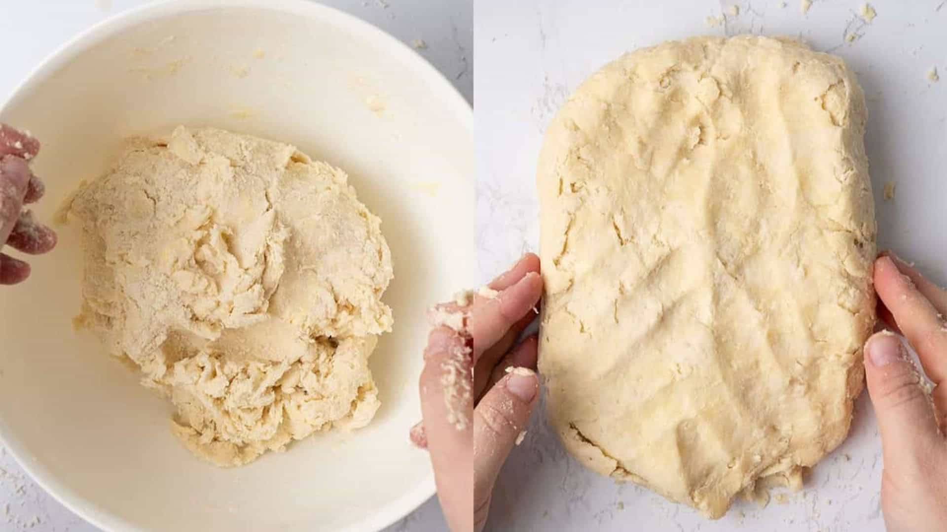 making pie dough by hand