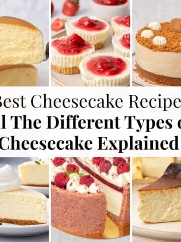 6 different types of cheesecake.