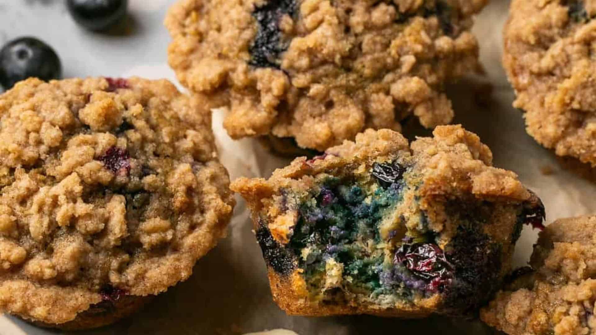 Banana Blueberry Oatmeal Muffins.
