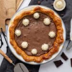 Brownie pie in a pie tin.
