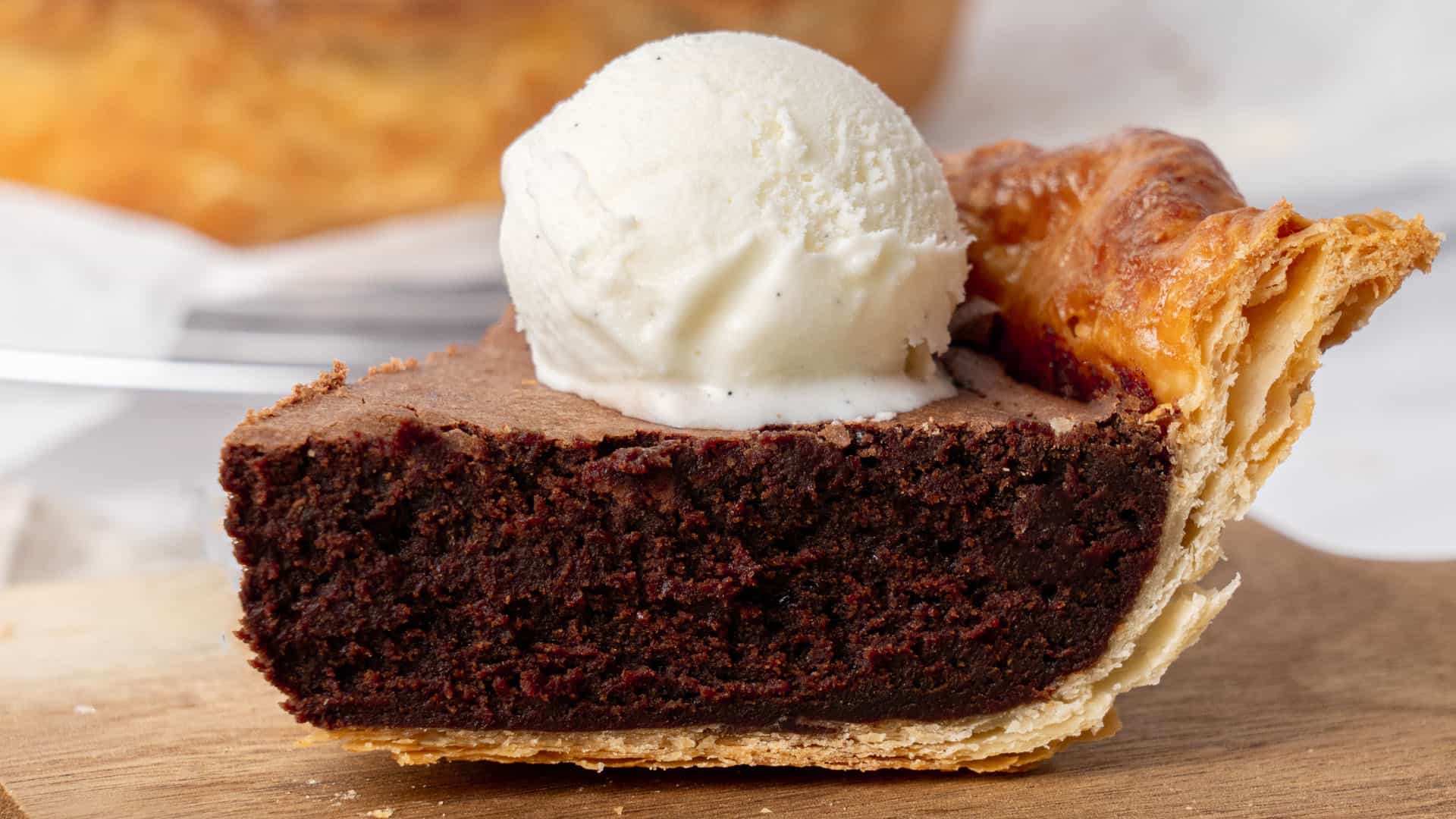 a slice of Brownie pie.