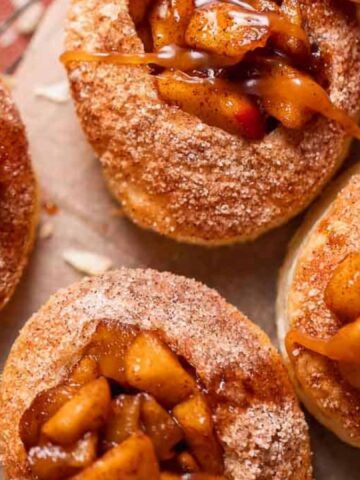 A serving of caramel apple pie cupcakes.