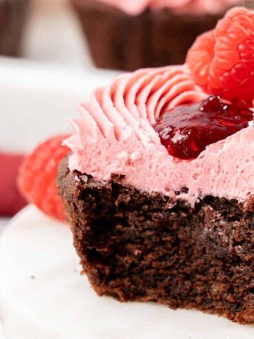 Chocolate Raspberry Cupcakes.