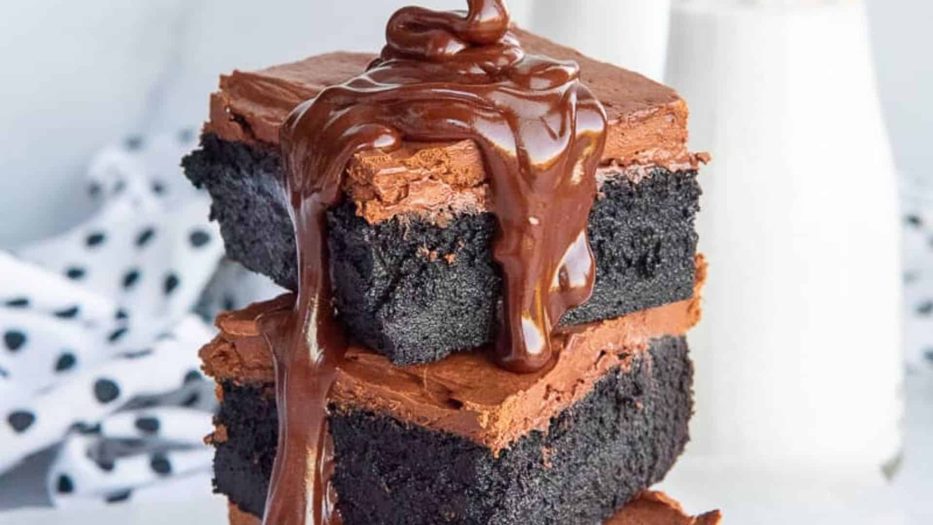 Dark Chocolate Fudgy Brownies.