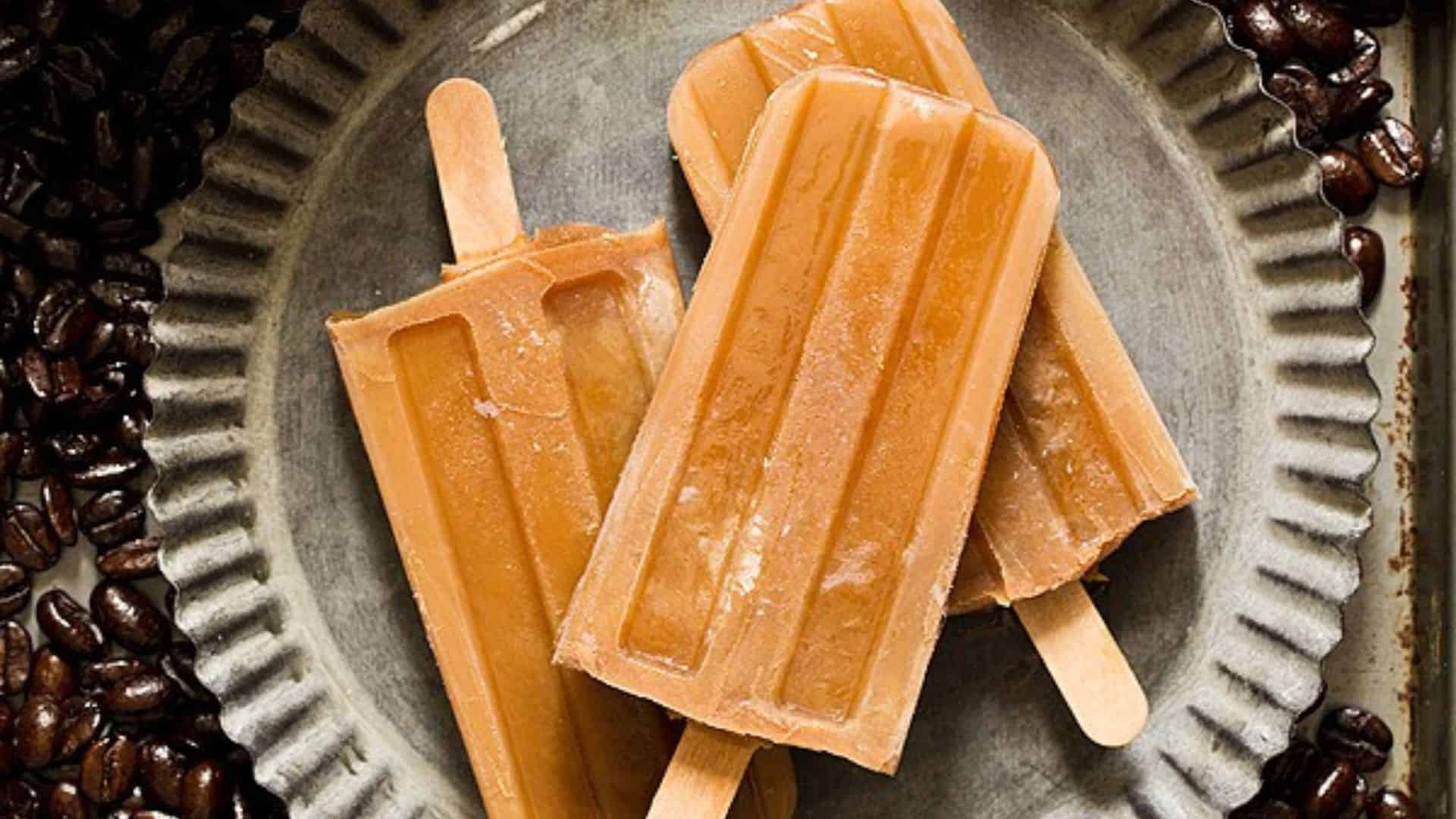 Iced Coffee Popsicles.