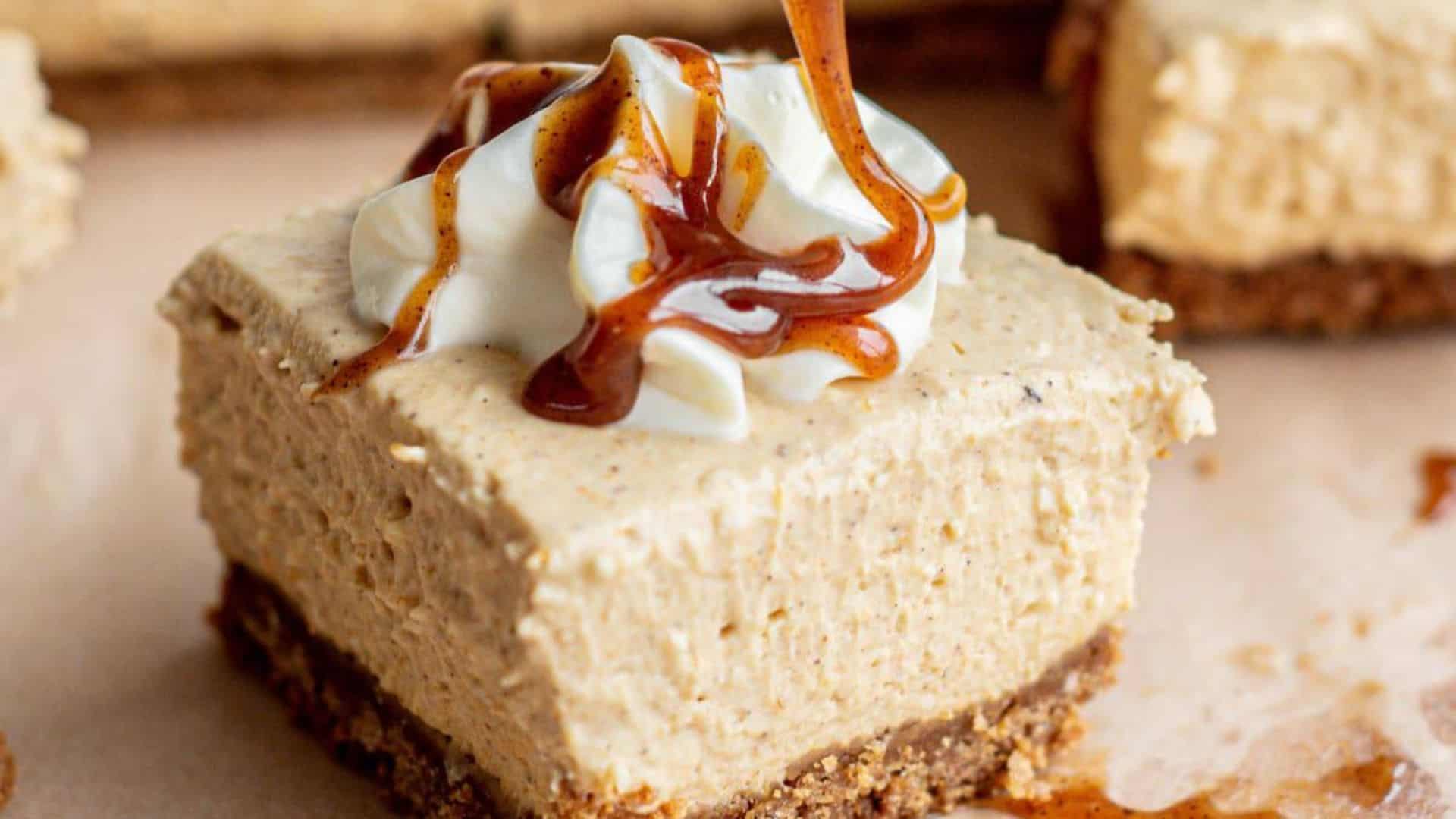 No Bake Pumpkin Cheesecake Bars.