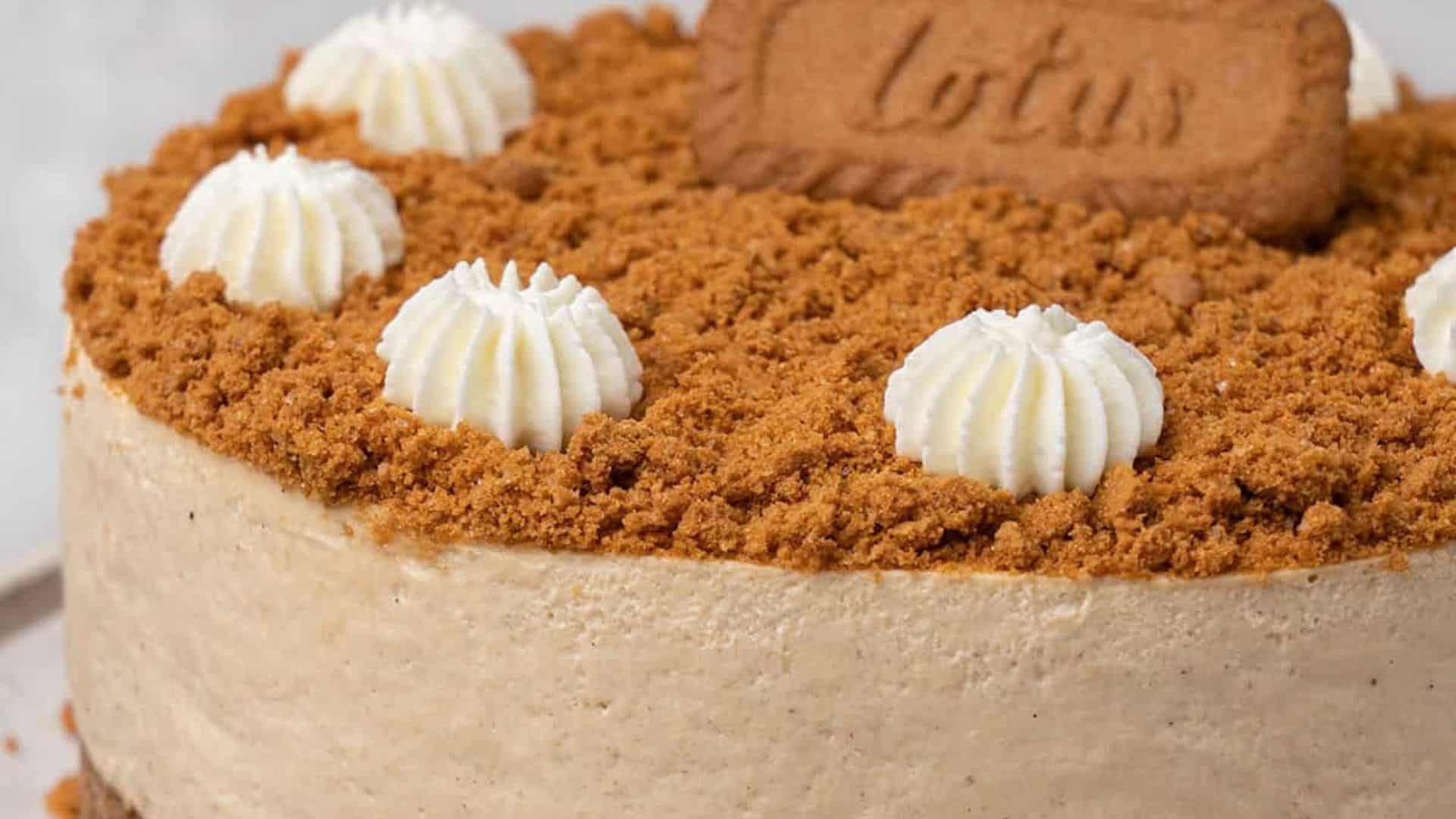 No-bake Lotus Biscoff Cheesecake.