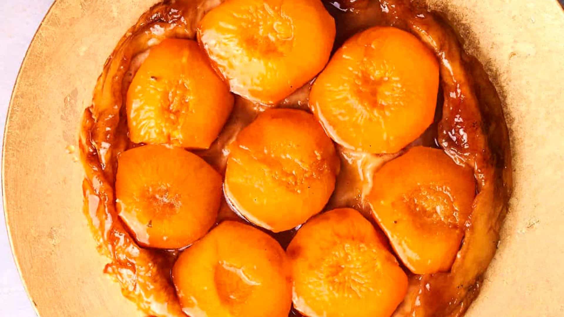 A serving of Peach Tarte Tatin.