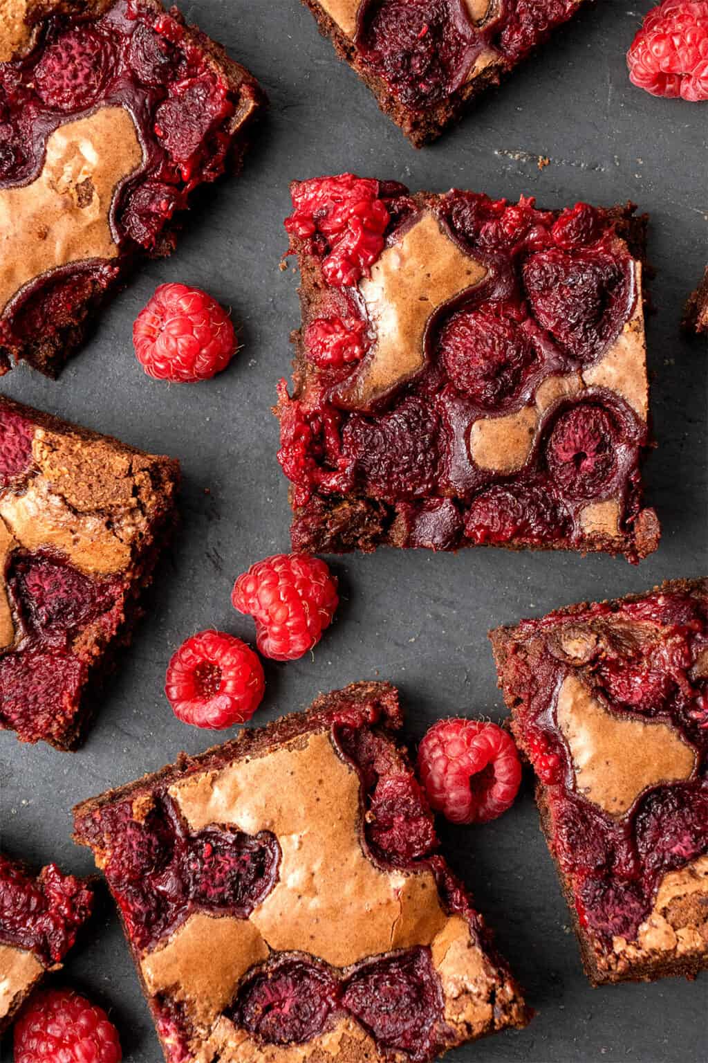 Round Raspberry Brownie Raspberry Brownies - Spatula Desserts
