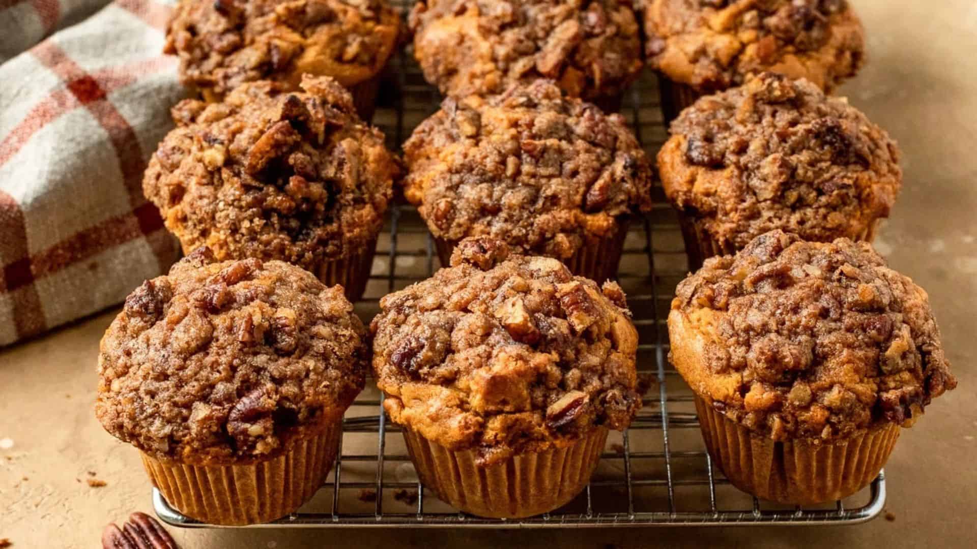 Sweet Potato Muffins with Pecan Streusel.