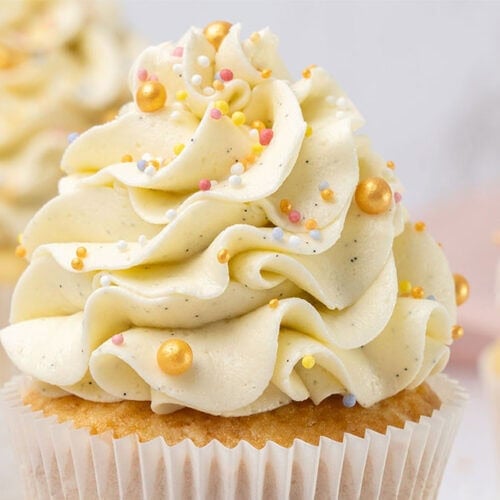 Moist vanilla cupcake.