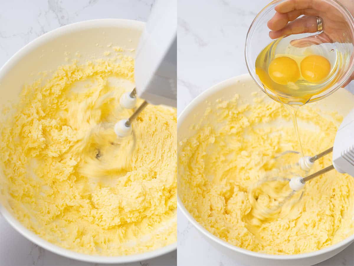 Vanilla cupcake process.