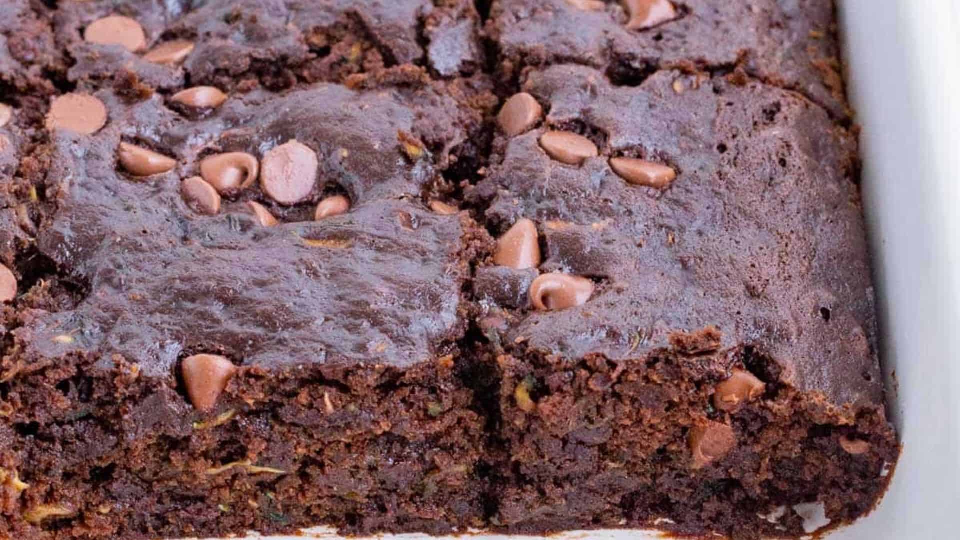 Slices of zucchini brownies.