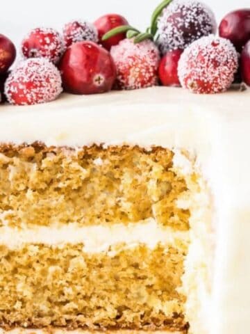 Sliced eggnog cake.