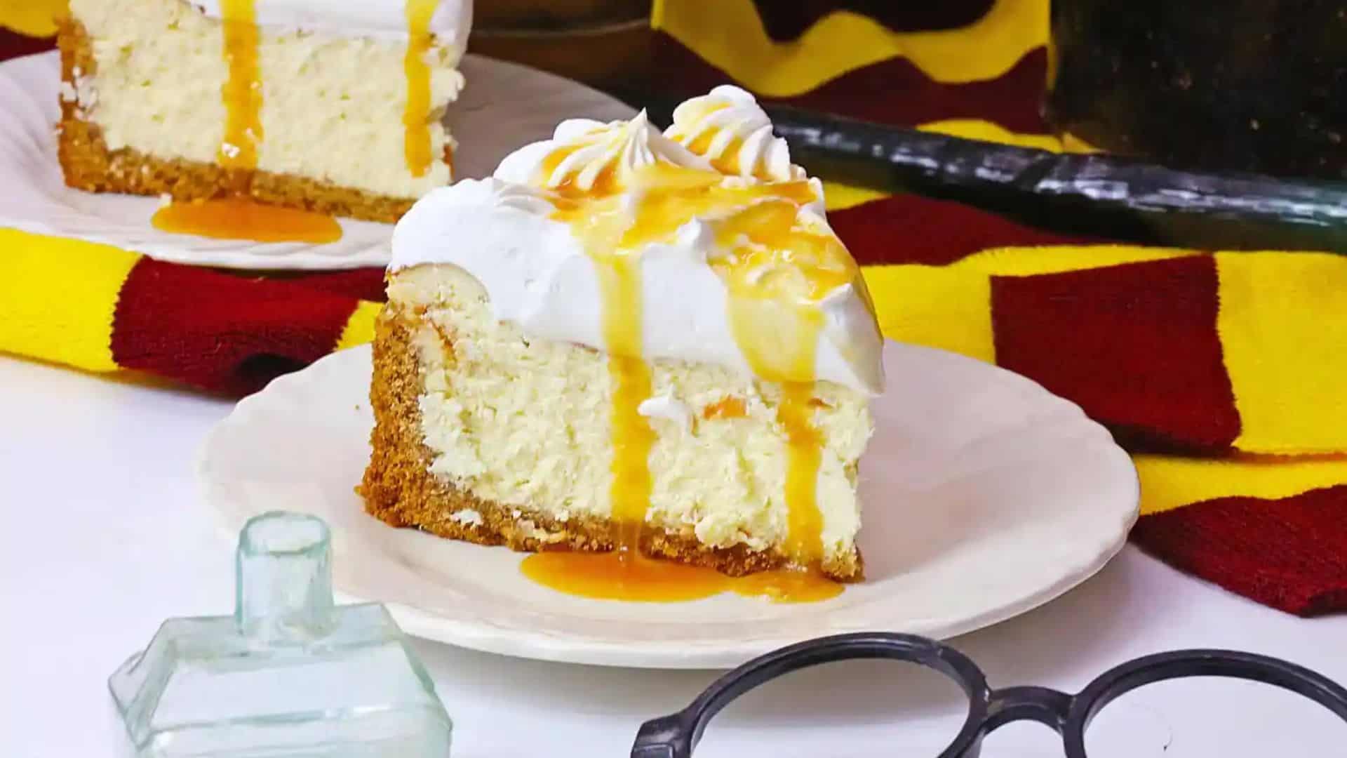 Harry Potter Inspired Butterbeer Cheesecake.