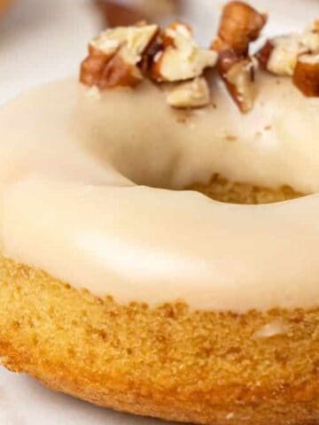maple glazed donut with nuts