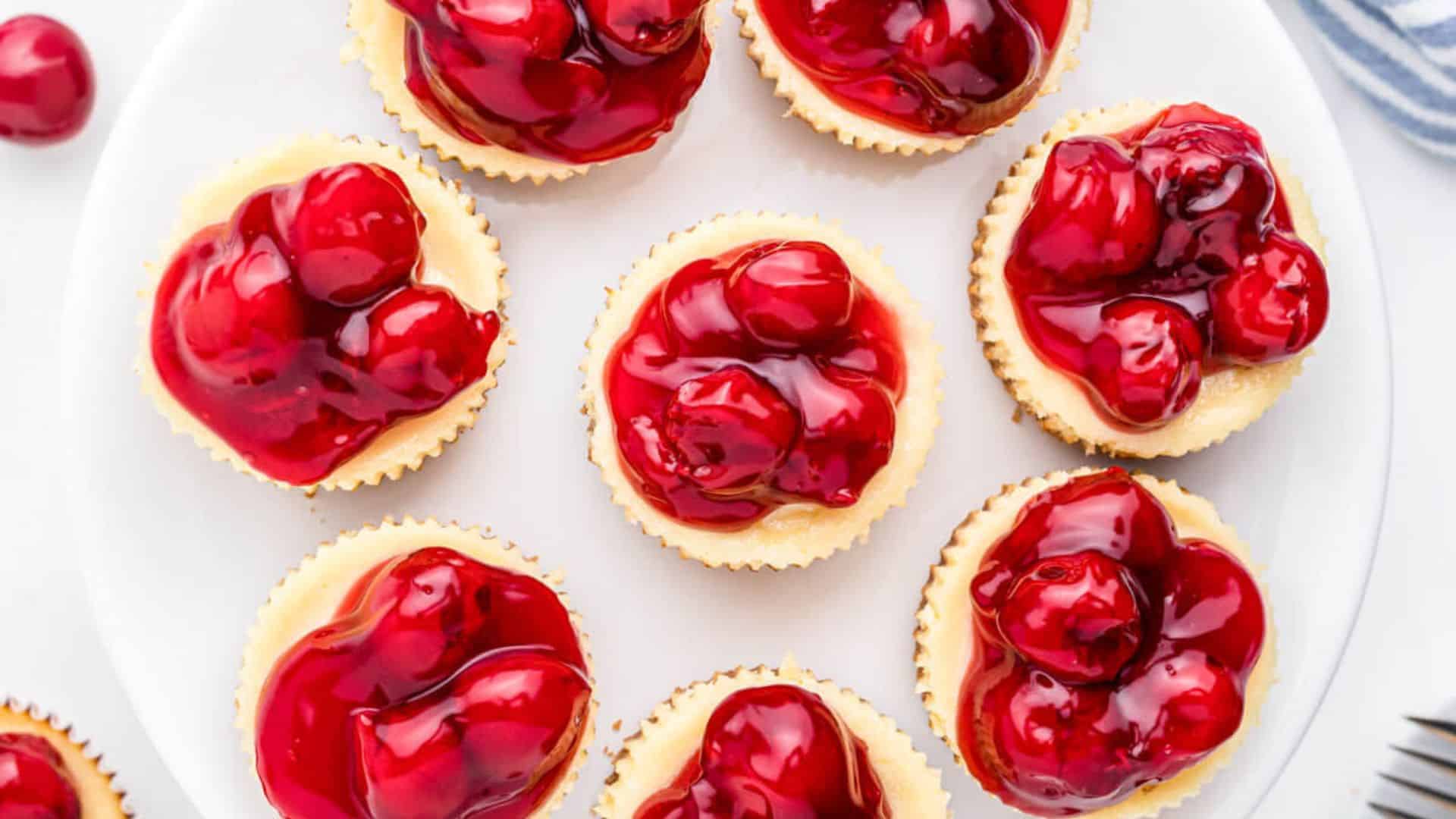 Mini Cherry Cheesecakes