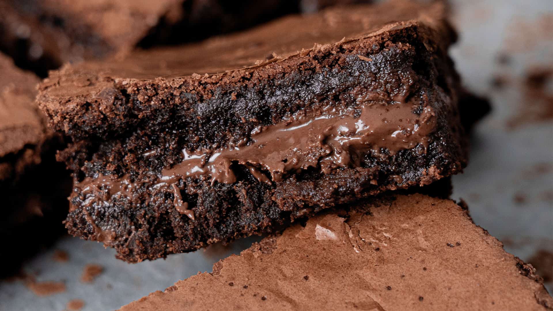 Nutella Brownies on top of each.