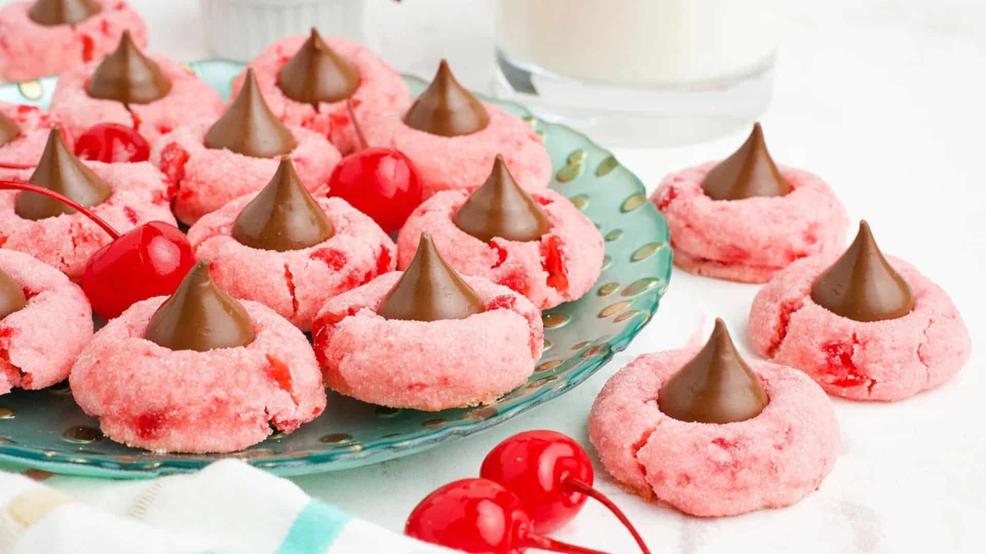 Chocolate Cherry Blossom Cookies.