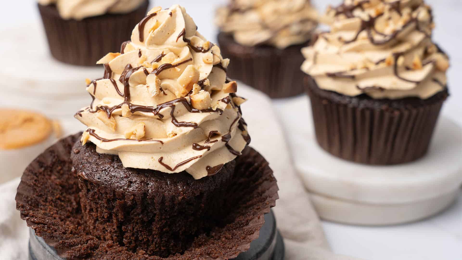 Chocolate Peanut butter cupcakes.
