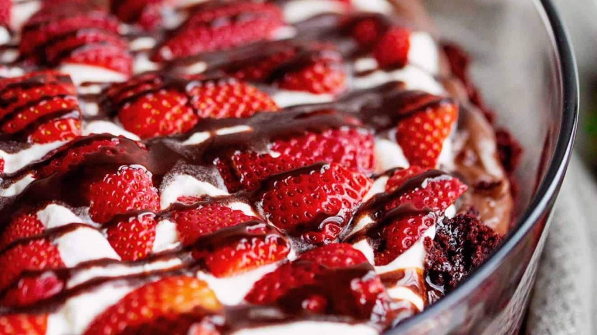 Chocolate Strawberry Trifle.