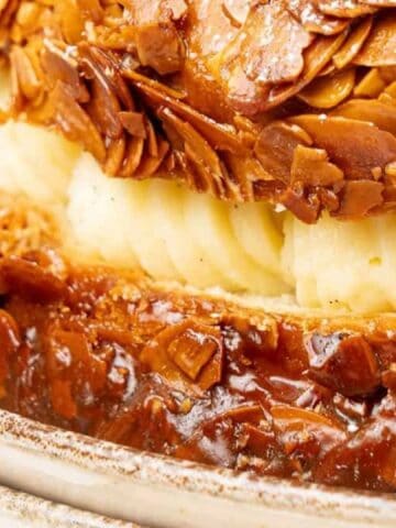 German bee sting cake with sliced almonds