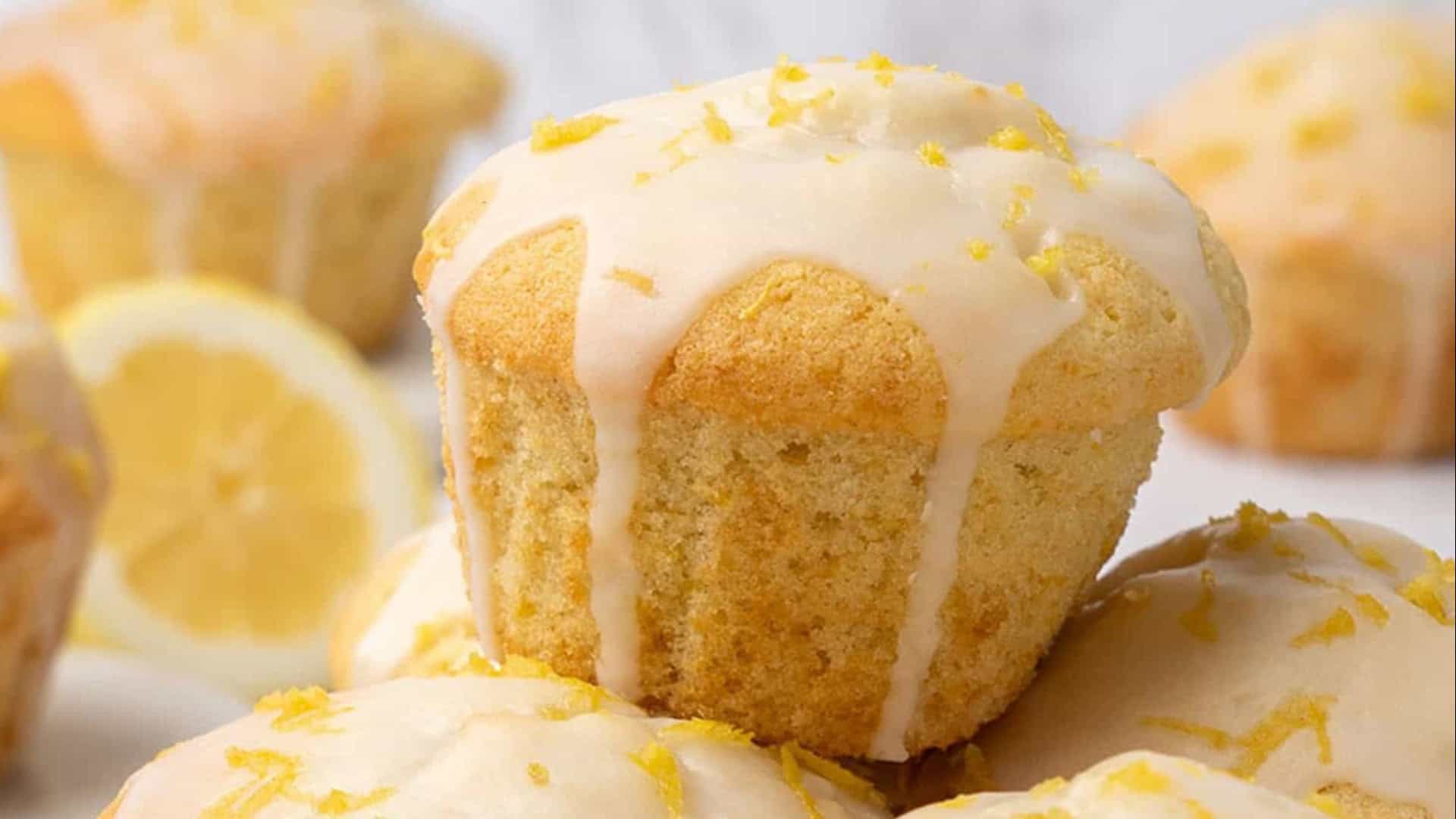 lemon muffins with lemon glaze