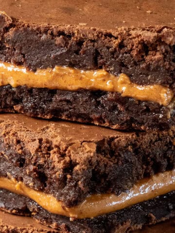 Peanut Butter Brownies on top of each.