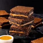 Peanut Butter Brownies on top of each.