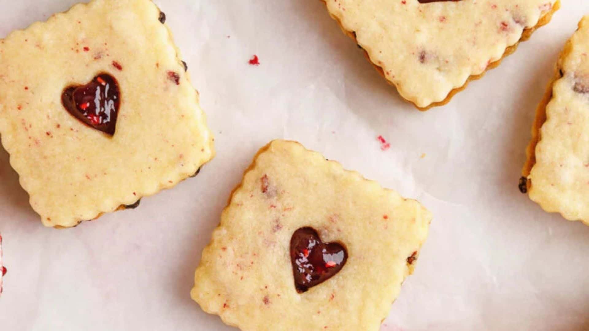 Raspberry Shortbread Cookies.