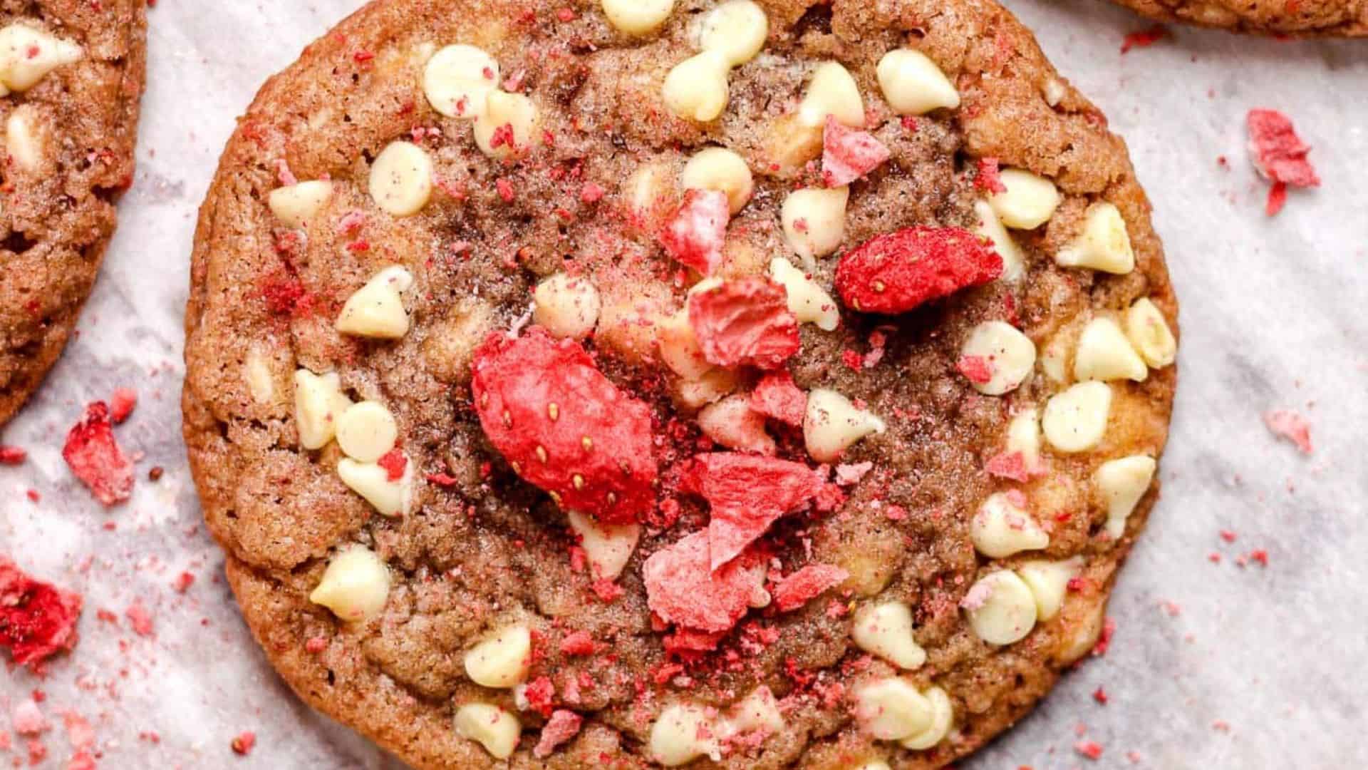 Strawberry White Chocolate Chip Cookies.