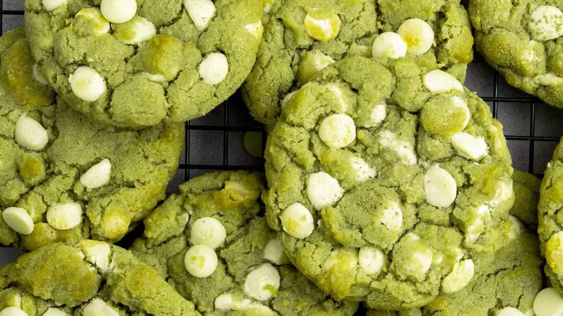 matcha cookies with white chocolate chips