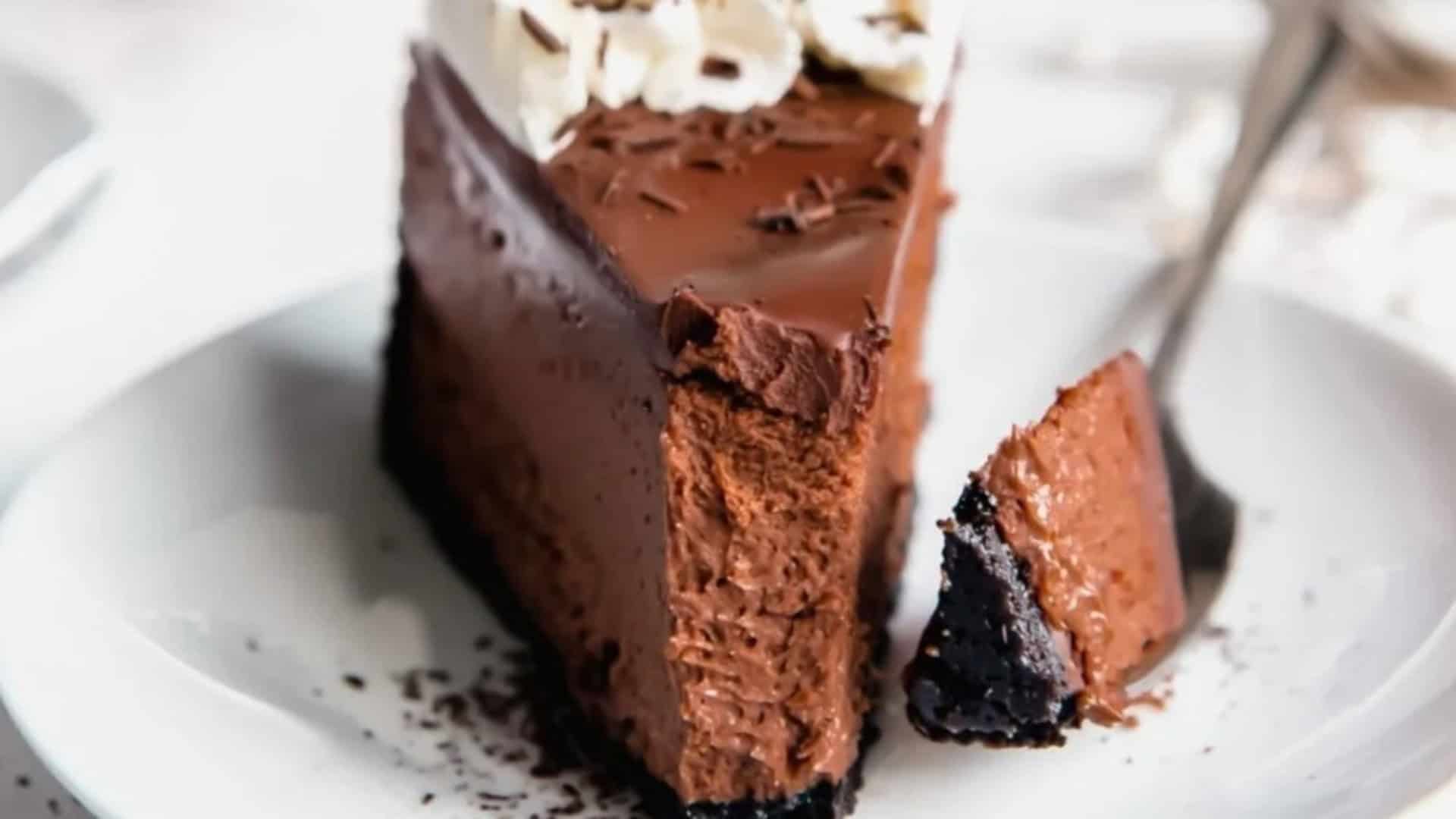 Chocolate Cheesecake with whipped cream