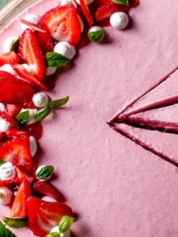 Strawberry Basil Cheesecake.